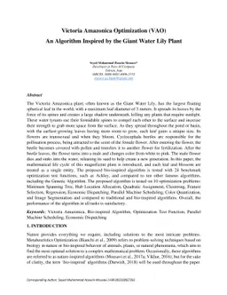 Victoria Amazonica Optimization (VAO): An Algorithm Inspired by the
  Giant Water Lily Plant