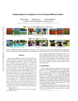 Editing Implicit Assumptions in Text-to-Image Diffusion Models