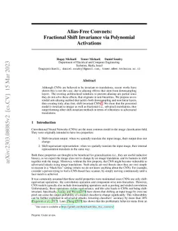 Alias-Free Convnets: Fractional Shift Invariance via Polynomial
  Activations