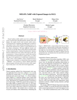 MELON: NeRF with Unposed Images in SO(3)