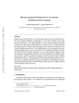 Human-Inspired Framework to Accelerate Reinforcement Learning