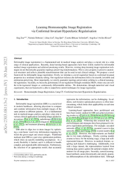 Learning Homeomorphic Image Registration via Conformal-Invariant
  Hyperelastic Regularisation