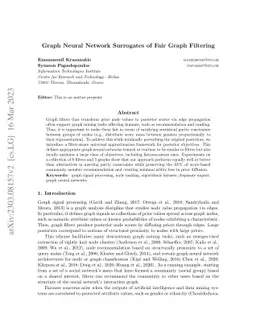 Graph Neural Network Surrogates of Fair Graph Filtering