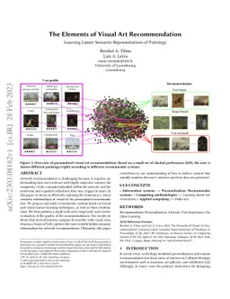 The Elements of Visual Art Recommendation: Learning Latent Semantic
  Representations of Paintings
