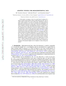 Adaptive Testing for High-dimensional Data