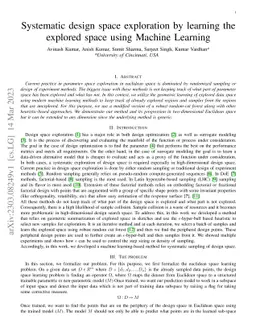 Systematic design space exploration by learning the explored space using
  Machine Learning