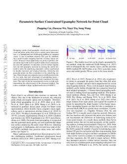Parametric Surface Constrained Upsampler Network for Point Cloud