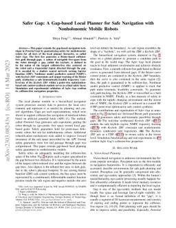 Safer Gap: A Gap-based Local Planner for Safe Navigation with
  Nonholonomic Mobile Robots