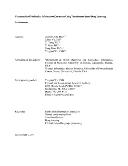 Contextualized Medication Information Extraction Using Transformer-based
  Deep Learning Architectures