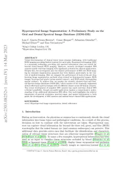 Hyperspectral Image Segmentation: A Preliminary Study on the Oral and
  Dental Spectral Image Database (ODSI-DB)
