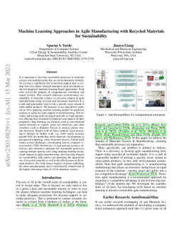 Machine Learning Approaches in Agile Manufacturing with Recycled
  Materials for Sustainability
