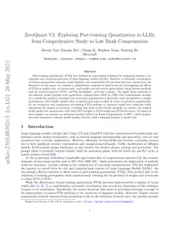 ZeroQuant-V2: Exploring Post-training Quantization in LLMs from
  Comprehensive Study to Low Rank Compensation