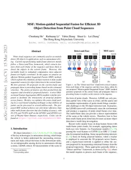 MSF: Motion-guided Sequential Fusion for Efficient 3D Object Detection
  from Point Cloud Sequences