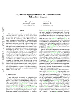 FAQ: Feature Aggregated Queries for Transformer-based Video Object
  Detectors