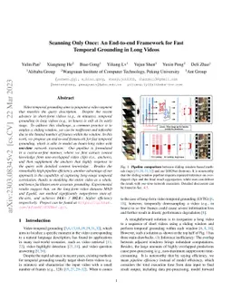 Scanning Only Once: An End-to-end Framework for Fast Temporal Grounding
  in Long Videos