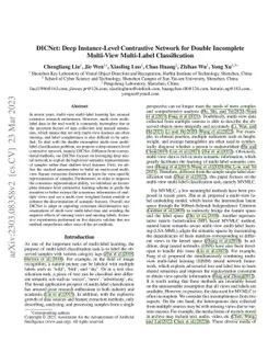 DICNet: Deep Instance-Level Contrastive Network for Double Incomplete
  Multi-View Multi-Label Classification