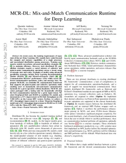 MCR-DL: Mix-and-Match Communication Runtime for Deep Learning