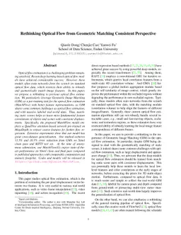 Rethinking Optical Flow from Geometric Matching Consistent Perspective