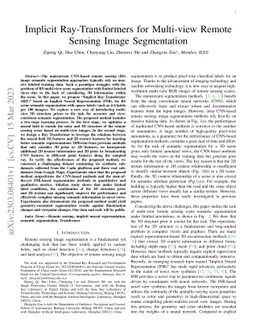 Implicit Ray-Transformers for Multi-view Remote Sensing Image
  Segmentation