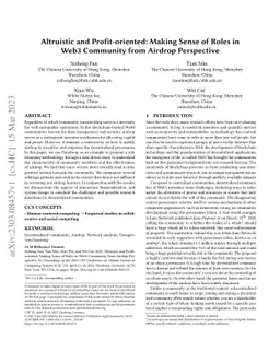 Altruistic and Profit-oriented: Making Sense of Roles in Web3 Community
  from Airdrop Perspective