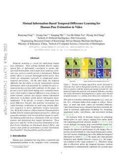 Mutual Information-Based Temporal Difference Learning for Human Pose
  Estimation in Video