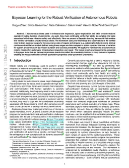 Bayesian Learning for the Robust Verification of Autonomous Robots