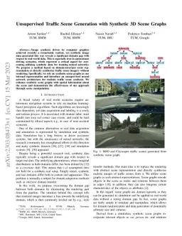 Unsupervised Traffic Scene Generation with Synthetic 3D Scene Graphs