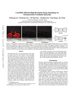 CoordFill: Efficient High-Resolution Image Inpainting via Parameterized
  Coordinate Querying