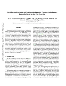 Local Region Perception and Relationship Learning Combined with Feature
  Fusion for Facial Action Unit Detection