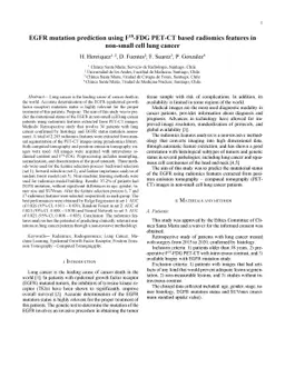 EGFR mutation prediction using F18-FDG PET-CT based radiomics features
  in non-small cell lung cancer