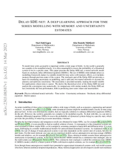 Delay-SDE-net: A deep learning approach for time series modelling with
  memory and uncertainty estimates