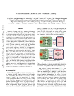Model Extraction Attacks on Split Federated Learning