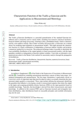 Characteristic Function of the Tsallis $q$-Gaussian and Its Applications
  in Measurement and Metrology