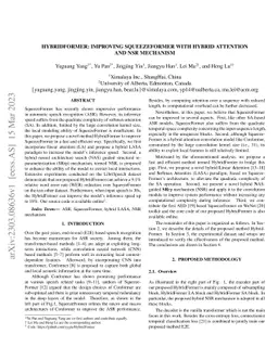 HYBRIDFORMER: improving SqueezeFormer with hybrid attention and NSR
  mechanism