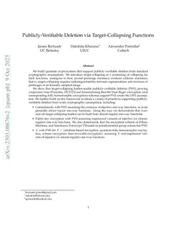 Publicly-Verifiable Deletion via Target-Collapsing Functions