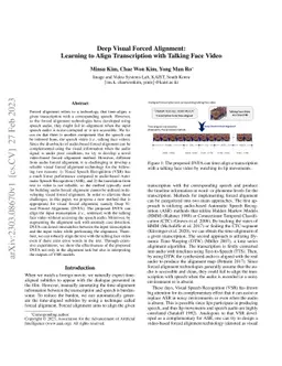 Deep Visual Forced Alignment: Learning to Align Transcription with
  Talking Face Video