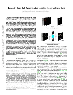 Panoptic One-Click Segmentation: Applied to Agricultural Data