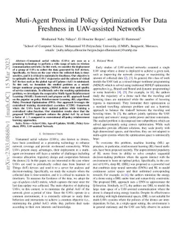 Muti-Agent Proximal Policy Optimization For Data Freshness in
  UAV-assisted Networks