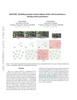 RefiNeRF: Modelling dynamic neural radiance fields with inconsistent or
  missing camera parameters