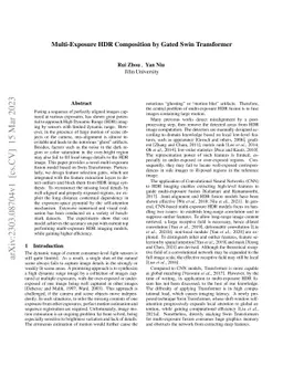 Multi-Exposure HDR Composition by Gated Swin Transformer