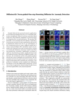 DiffusionAD: Norm-guided One-step Denoising Diffusion for Anomaly Detection
