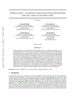 J-Parallelio -- automatic parallelization framework for Java virtual
  machine code