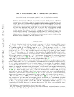 Toric Fiber Products in Geometric Modeling