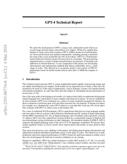 GPT-4 Technical Report