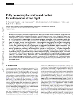 Fully neuromorphic vision and control for autonomous drone flight