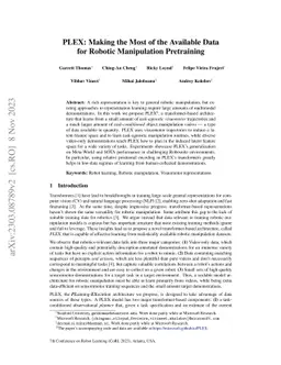 PLEX: Making the Most of the Available Data for Robotic Manipulation
  Pretraining