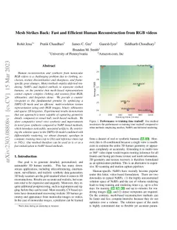Mesh Strikes Back: Fast and Efficient Human Reconstruction from RGB
  videos