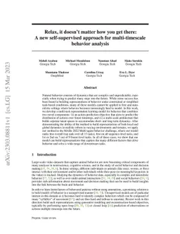 Relax, it doesn't matter how you get there: A new self-supervised
  approach for multi-timescale behavior analysis