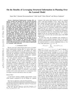 On the Benefits of Leveraging Structural Information in Planning Over
  the Learned Model