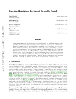Bayesian Quadrature for Neural Ensemble Search